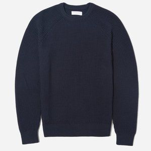 Mens Everlane Navy The Texture Cotton Crew Sweater